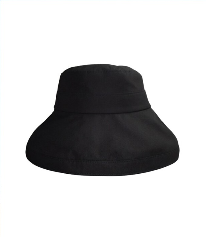 cotton bucket hat - black